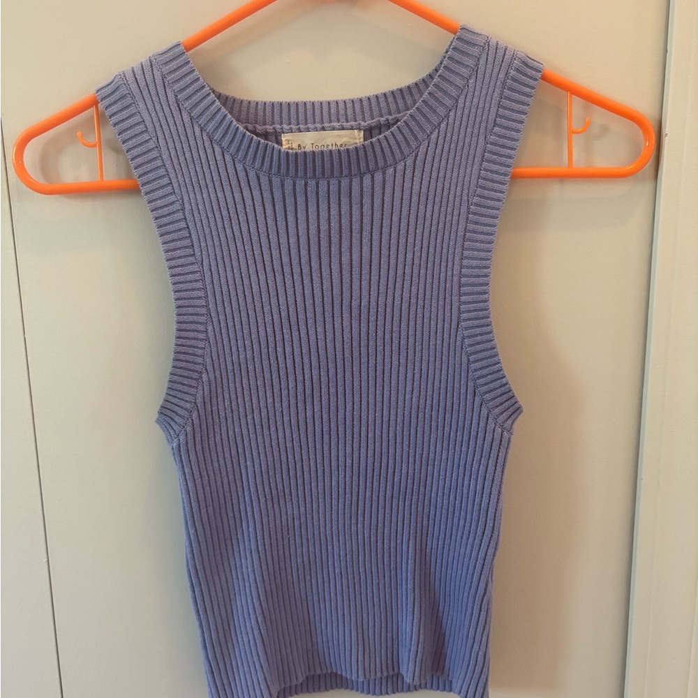 By Together Lavender Ribbed Tank Top